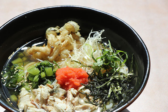 焼きさばと明太子のだし茶漬けうどん